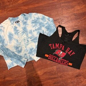 Tampa Bay Buccaneers Tie-Dye and Black Tank Top Set
